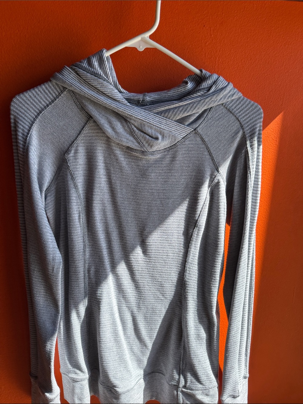 lululemon athletica Light Gray Cowl Neck Hoodie Sweater